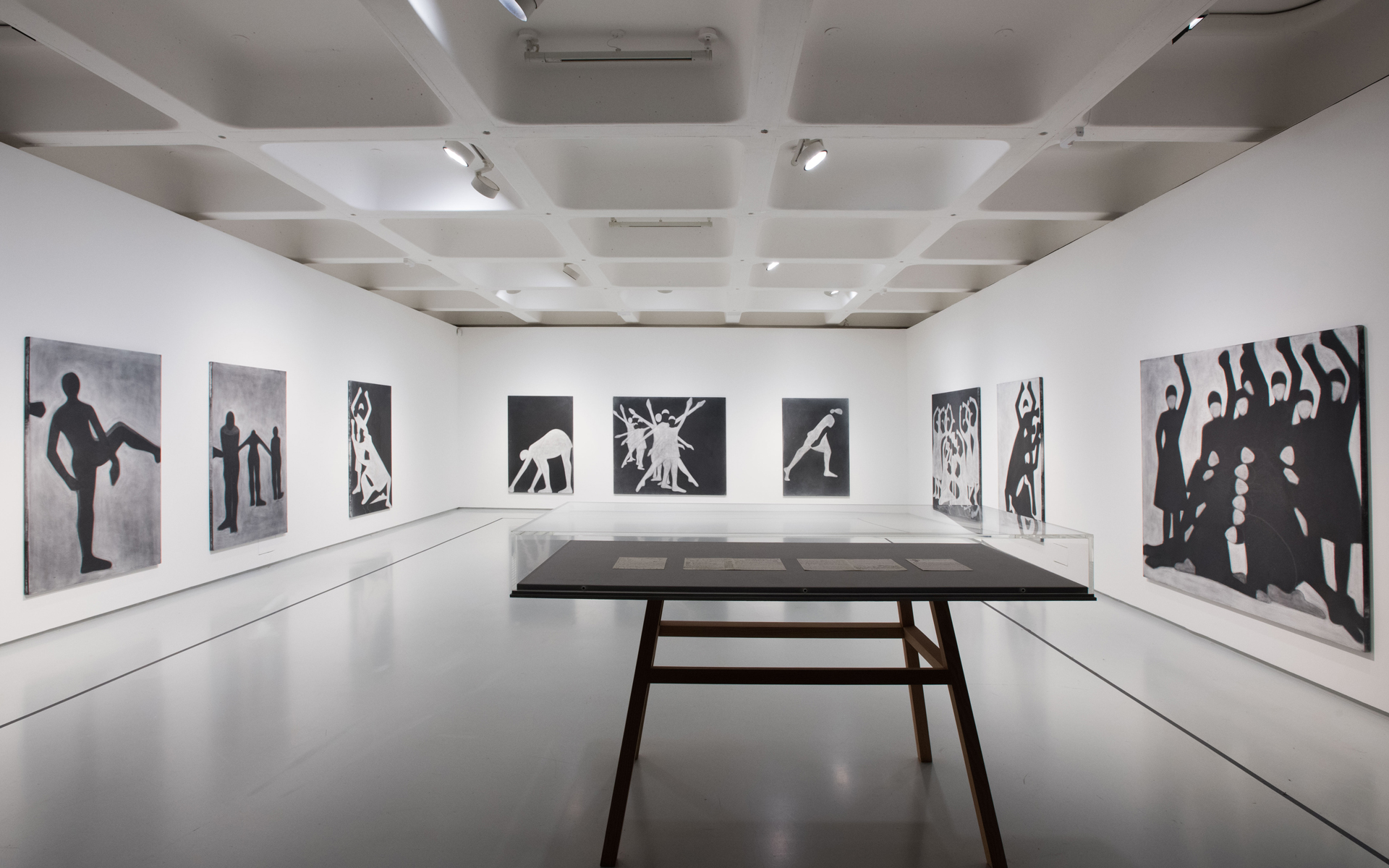 Silke Otto-Knapp, installation view from Michael Clark: Cosmic Dancer , Barbican Art Gallery, London